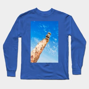 Stack of ZEN stones under blue cloudy sky Long Sleeve T-Shirt